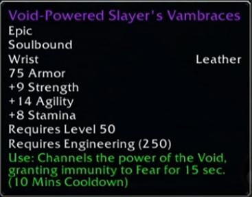 wow sod phase 3 void powered slayer's vambraces